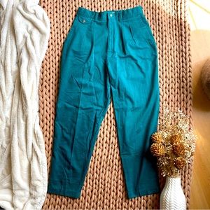 Vintage Lee teal pleated high waisted pants trousers